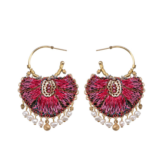 Ayala Bar Embroidered Flower Earrings