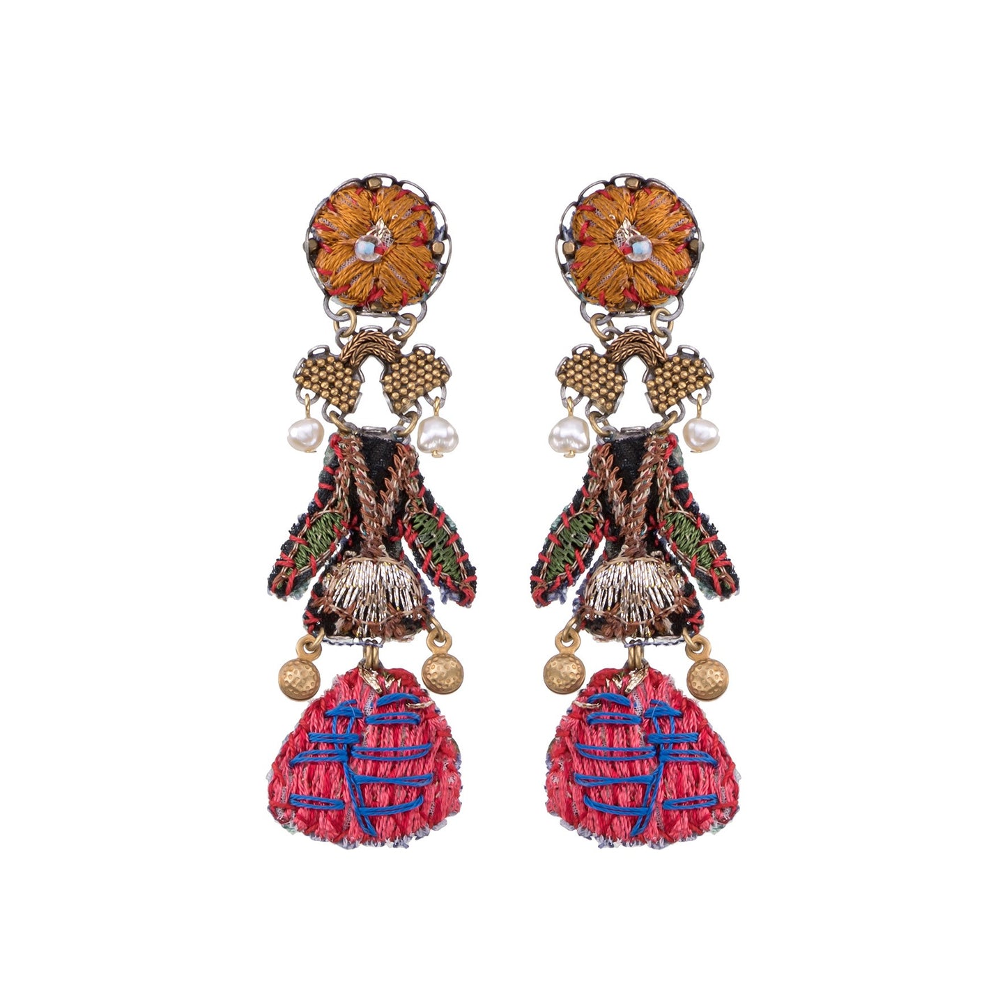 Ayala Bar's Embroidered Large Garden Earrings